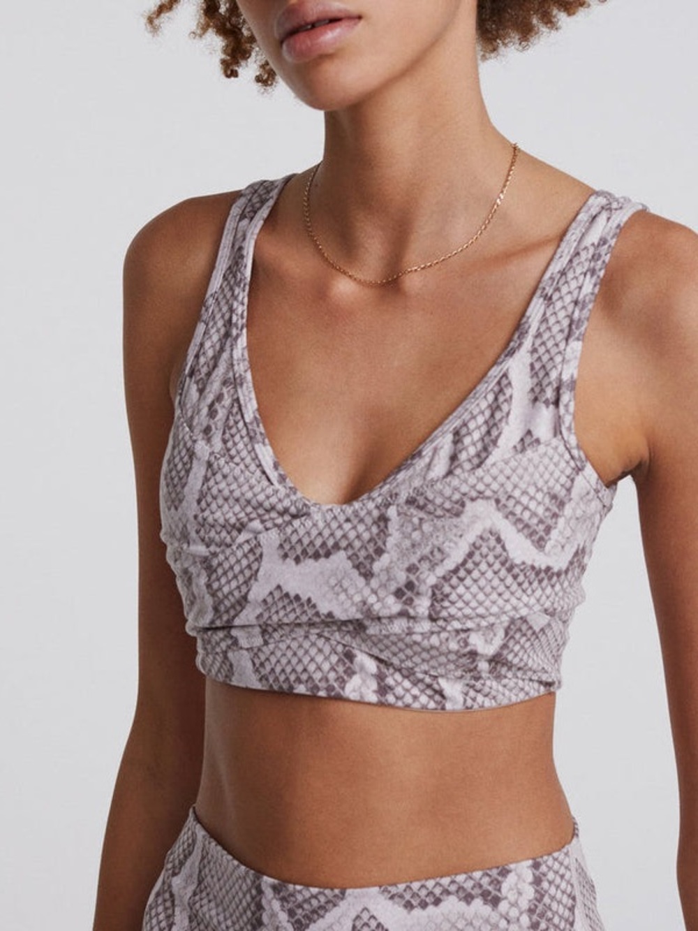 Varley Matching Workout Set in Alabaster Python